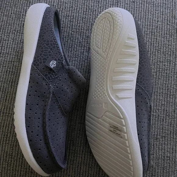 New Spence Siesta Slides Gray Suede Mules 71/2 - Picture 2 of 3